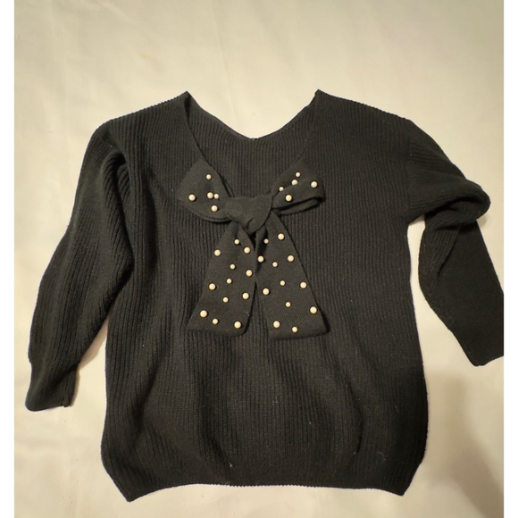 SHEIN Black Pearl Bow Knit Sweater 3XL Runs Small - Picture 6 of 6